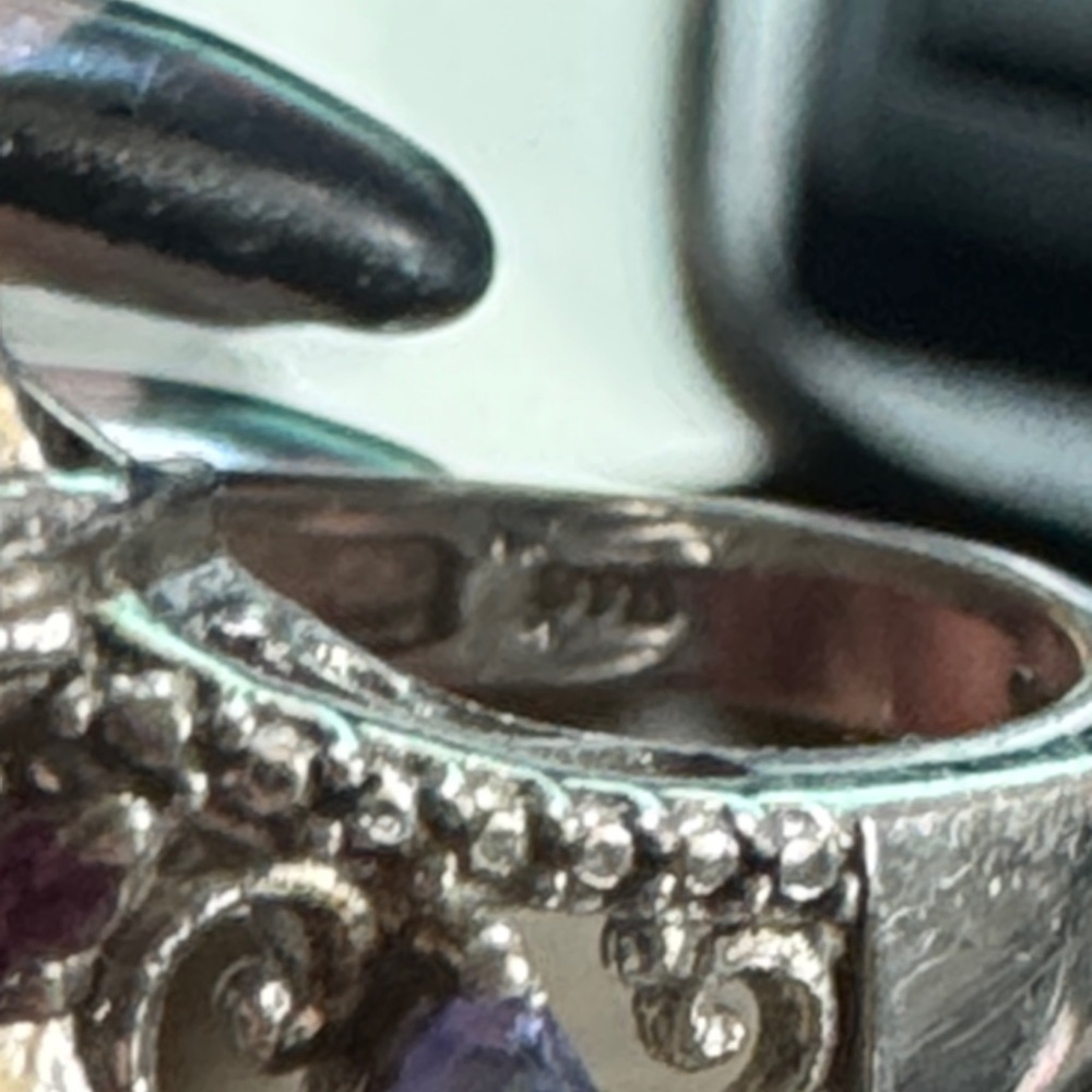 Vintage Sajen sterling silver ring with labradorite and amethyst. - Picture 9 of 9